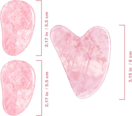 Polished Smooth Crystal Rose Quartz Gua Sha Board Jade Face Stone Per Anti-Aging