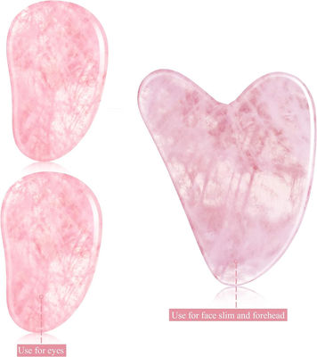 Polished Smooth Crystal Rose Quartz Gua Sha Board Jade Face Stone Per Anti-Aging