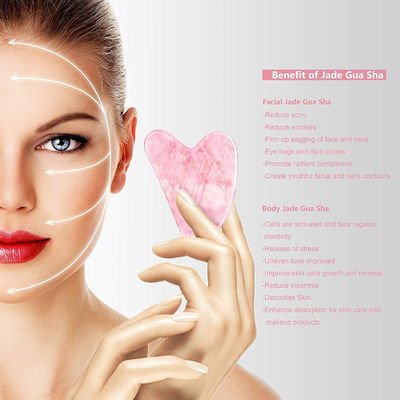 Polished Smooth Crystal Rose Quartz Gua Sha Board Jade Face Stone Per Anti-Aging