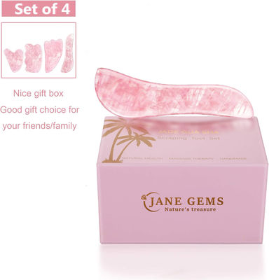 Rose Quartz Giardino di raschiatura di giada naturale Giardino di giada per il viso Giardino Gua Sha Strumenti di massaggio