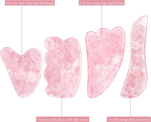 Rose Quartz Giardino di raschiatura di giada naturale Giardino di giada per il viso Giardino Gua Sha Strumenti di massaggio