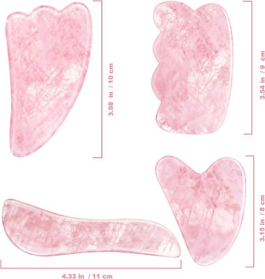 Rose Quartz Giardino di raschiatura di giada naturale Giardino di giada per il viso Giardino Gua Sha Strumenti di massaggio