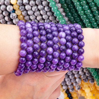 8mm Violet Galaxy Agate Gemstone Beads Healing Crystal Stone Beads per la realizzazione di gioielli