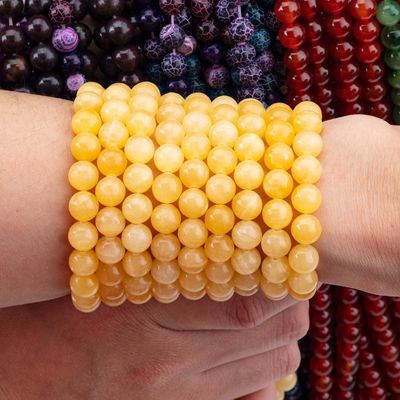 8mm più leggero Honey Jade Gemstone Beads Healing Crystal Stone Beads per la realizzazione di gioielli