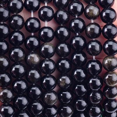 8 mm di oro ossidiana perle di gemma perle di pietra cristallina curativa per la produzione di gioielli