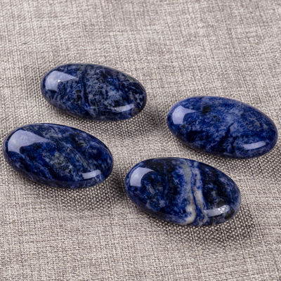 Sodalite naturale lucidata pietra di palma Sodalite tascabile gemma Sodalite pietra di preoccupazione per alleviare lo stress Decorazione domestica
