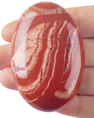 Pietra di palma naturale di giaspo rosso guarente Pocket lucidato Pietra di roccia di giaspo rosso Pietra irregolare di preoccupazione rilasciante di ansia