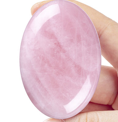 Pietra di palma rosa naturale quarzo guarigione lucidato tasca rosa quarzo pietre di roccia pietra di preoccupazione rilascio di ansia
