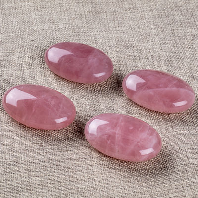 Pietra di palma rosa naturale quarzo guarigione lucidato tasca rosa quarzo pietre di roccia pietra di preoccupazione rilascio di ansia