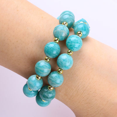 11MM 14MM Tianhe Stone Ametista Cristallo Gemstone Perle Braccialetti 2 strato