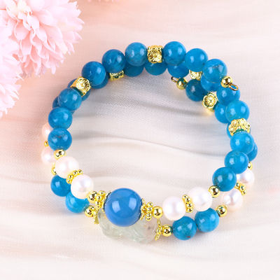 8MM Pietra di cristallo naturale Apatite Potere curativo Gemstone doppio strato perla braccialetto regolabile Per gioielli regalo