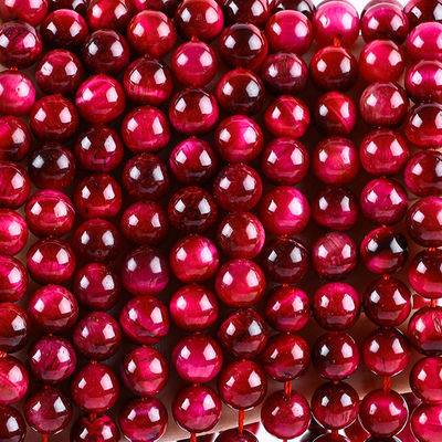 8mm Rose Red Tiger Eye Gemstone Healing Pink Crystal Stone Beads per la realizzazione di gioielli