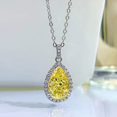 Decorazioni in pietra gialla pendente a goccia d'acqua collana di moda gioielli circone