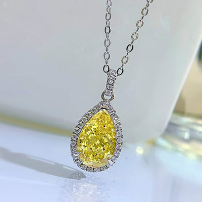 Decorazioni in pietra gialla pendente a goccia d'acqua collana di moda gioielli circone