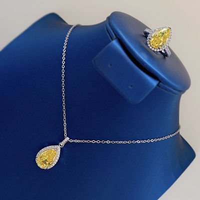 Decorazioni in pietra gialla pendente a goccia d'acqua collana di moda gioielli circone