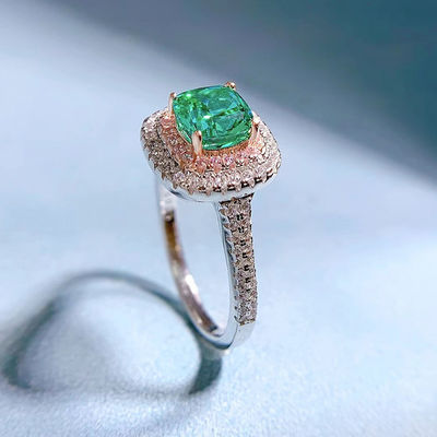 Anelli di nozze in pietra preziosa circone di forma quadrata verde per donne