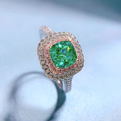 Anelli di nozze in pietra preziosa circone di forma quadrata verde per donne