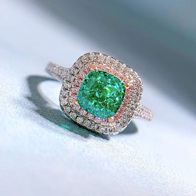Anelli di nozze in pietra preziosa circone di forma quadrata verde per donne