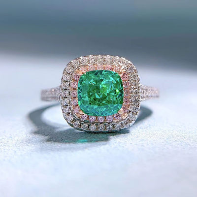 Anelli di nozze in pietra preziosa circone di forma quadrata verde per donne