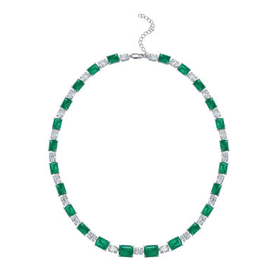 Lussureggiante rosa / verde collana di gemme da sposa per matrimonio e regalo