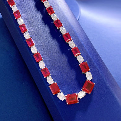 Lussureggiante rosa / verde collana di gemme da sposa per matrimonio e regalo