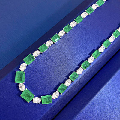 Lussureggiante rosa / verde collana di gemme da sposa per matrimonio e regalo