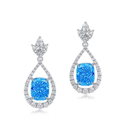 Eleganti orecchini di 925 Sterling Silver Rosa Gemstone Ovale Halo