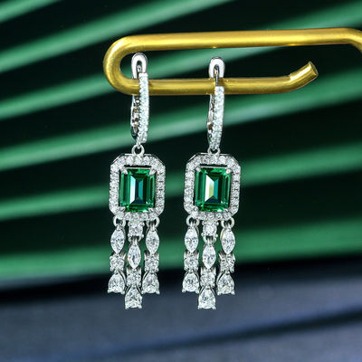 Orecchini da gioiello verde in zirconia cubica per il matrimonio