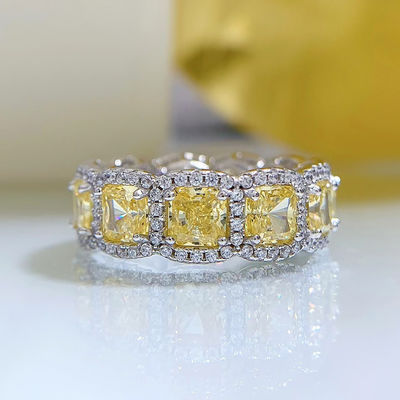 Deluxe giallo gemstone matrimonio e anelli di fidanzamento per la festa