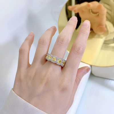 Deluxe giallo gemstone matrimonio e anelli di fidanzamento per la festa