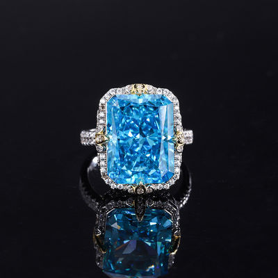 Purple / Aqua Blue / Yellow Gemstone 925 Sterling Silver Zircon Anello di fidanzamento sposa