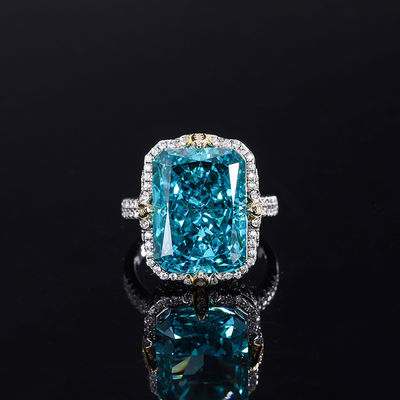 Purple / Aqua Blue / Yellow Gemstone 925 Sterling Silver Zircon Anello di fidanzamento sposa