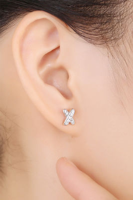 X Shape 925 Moissanite Stud Orecchini Sterling Silver Gioielli