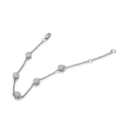 Brillante 925 Sterling Silver Moissanite Diamante Bracelet Donna