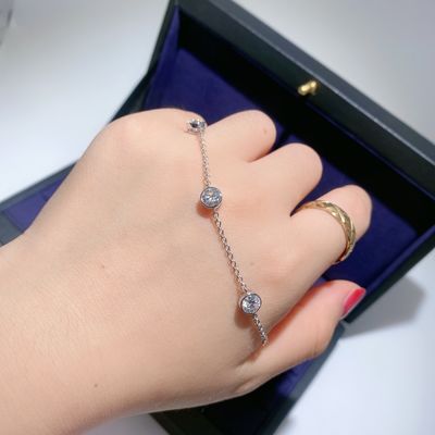 Brillante 925 Sterling Silver Moissanite Diamante Bracelet Donna