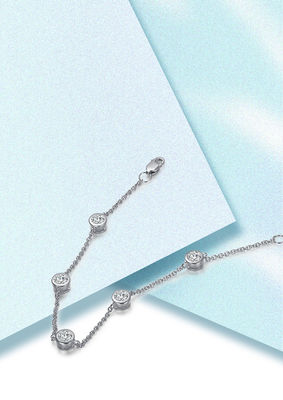 Brillante 925 Sterling Silver Moissanite Diamante Bracelet Donna