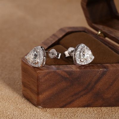 Moissanite 925 Sterling Silver Stud orecchini supporto OEM ODM