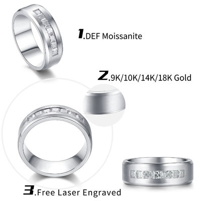 Anello di fidanzamento in oro Moissanite diamante 18 carati colore personalizzato
