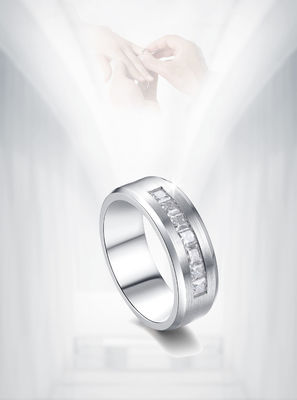 Anello di fidanzamento in oro Moissanite diamante 18 carati colore personalizzato