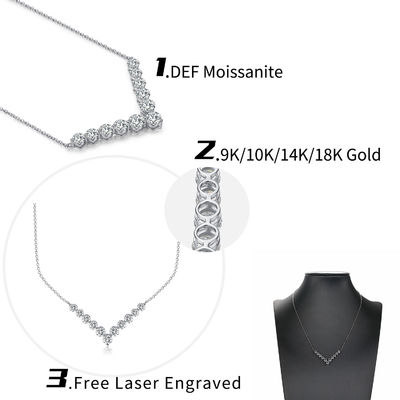 18k oro Moissanite diamante collare sorriso pendente per regali