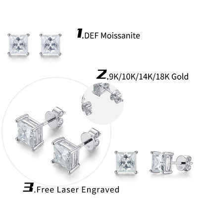 Orecchini in oro di 18 carati di moissanite per compleanno