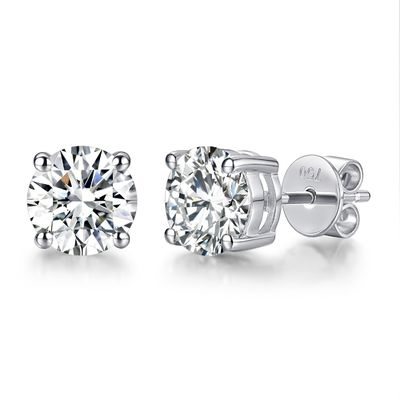 Orecchini in oro Moissanite di 18 carati di diamanti in oro bianco supporto personalizzato