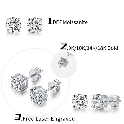 Orecchini in oro Moissanite di 18 carati di diamanti in oro bianco supporto personalizzato