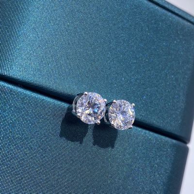 Orecchini in oro Moissanite di 18 carati di diamanti in oro bianco supporto personalizzato