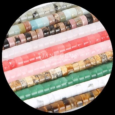 Perle di pietra gemma Rondelle perle a tamburo sciolto perle a forma di HeShi fili per la fabbricazione di gioielli