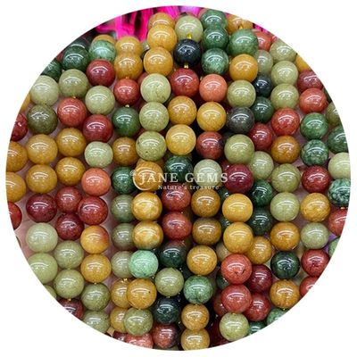 Ingrosso di cristallo naturale gemma rotondo calcedonia perline giada rotondo perline sciolte accessori per fai da te bracciale collana