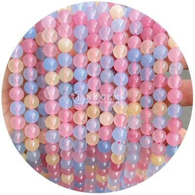 Al dettaglio perline rotonde in pietra naturale perline rotonde in pietra gemma all'aria libera accessori perline all'aria libera in acquamarino da 8 mm per gioielli fai da te