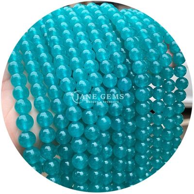 Al dettaglio perline rotonde in pietra naturale perline rotonde in pietra gemma all'aria libera accessori perline all'aria libera in acquamarino da 8 mm per gioielli fai da te