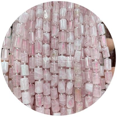 Ingrosso per gioielli a forma di cilindro di pietra preziosa di cristallo naturale Agate cilindro a forma di cilindro accessori per gioielli fai da te