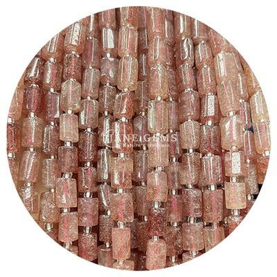 Ingrosso per gioielli a forma di cilindro di pietra preziosa di cristallo naturale Agate cilindro a forma di cilindro accessori per gioielli fai da te